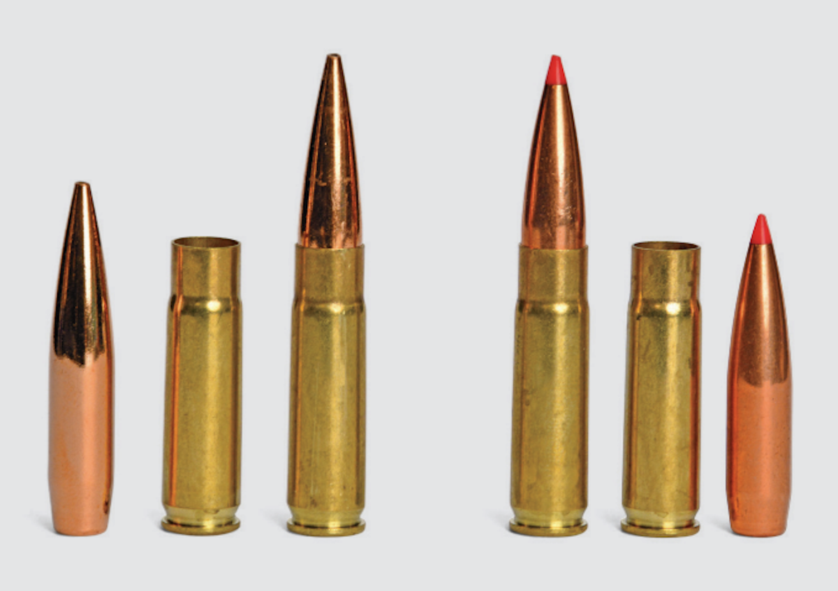 The 300 AAC Blackout is essentially the 221 Remington Fireball necked up to .30 caliber. It is designed to shoot bullets weighing from 110 to 220 grains, and often they are longer than the case.