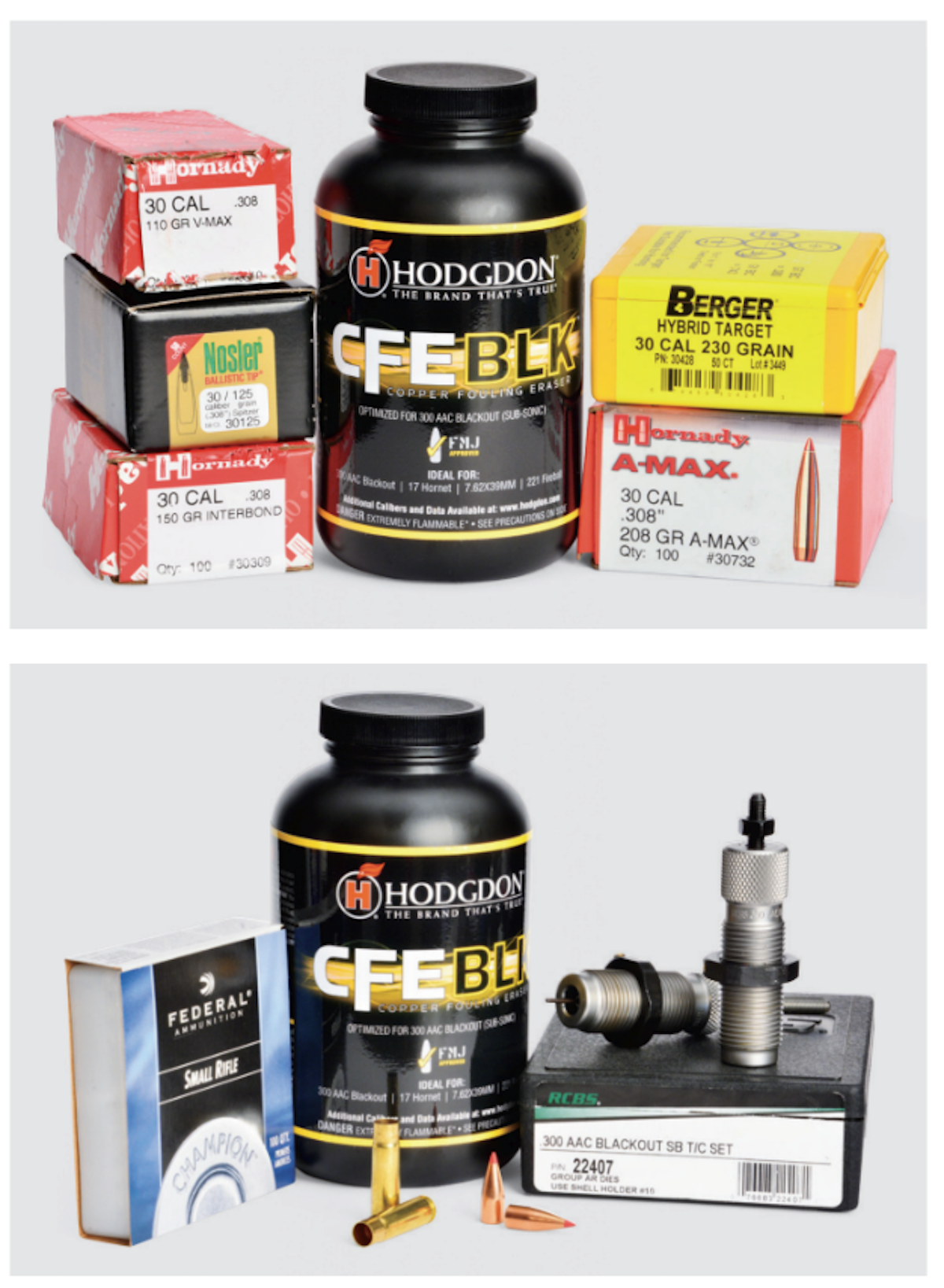 CFE BLK powder with Federal Small Rifle primers and RCBS dies setup