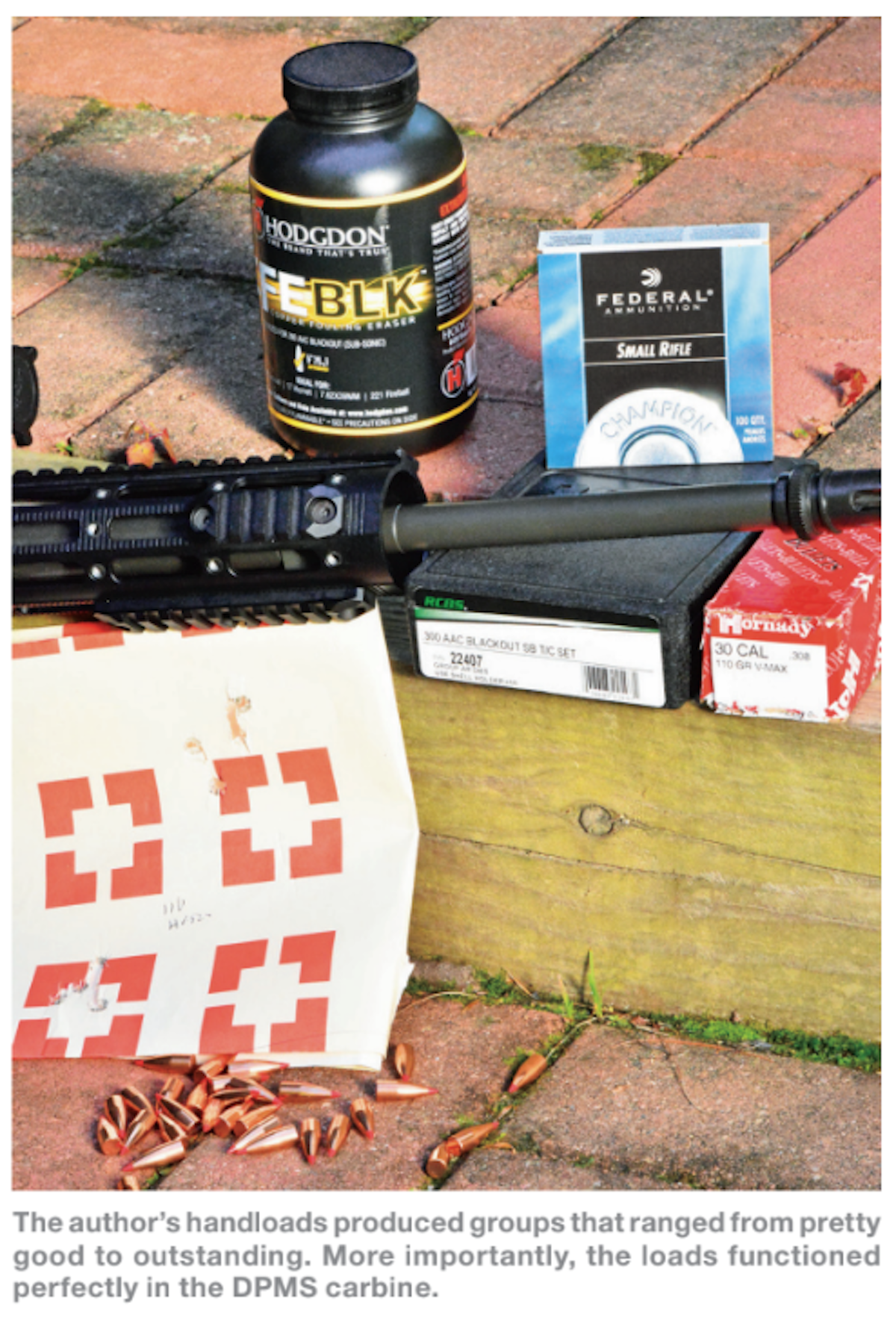 The author's handloads produced groups that ranged from pretty good to outstanding. More importantly, the loads functioned perfectly in the DPMS carbine.