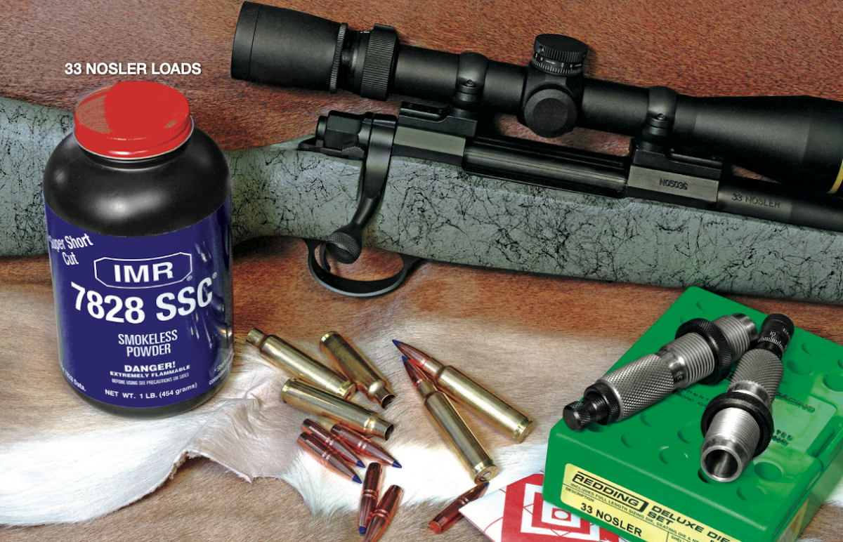 Chambered in 33 Nosler and fitted with a Leupold Vari-X 3i 4.5-14X 40mm riflescope, the Nosler Model 48 Liberty rifle is well suited for hunting any North American game.