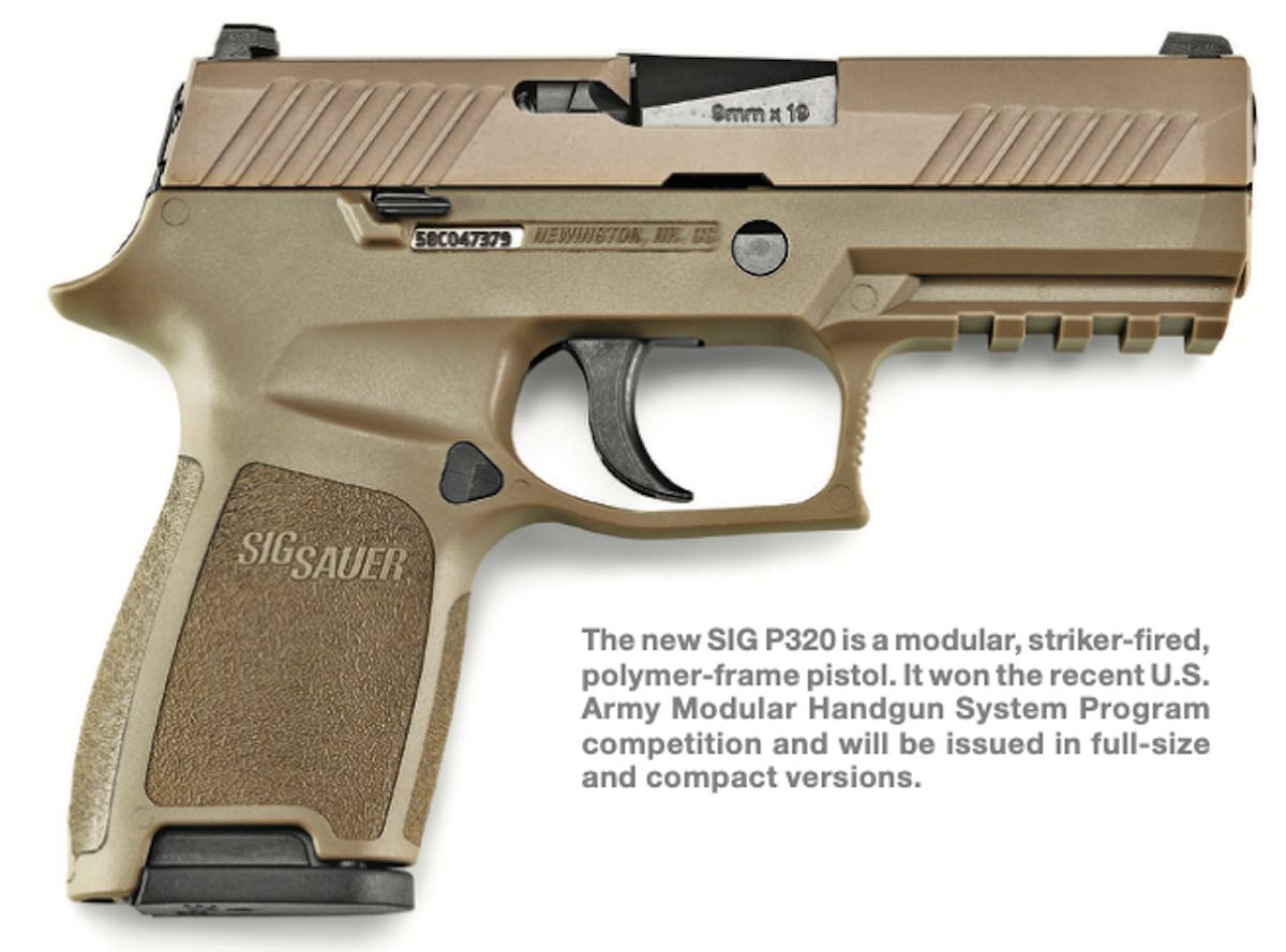 The new SIG P320 modular striker-fired polymer-frame pistol