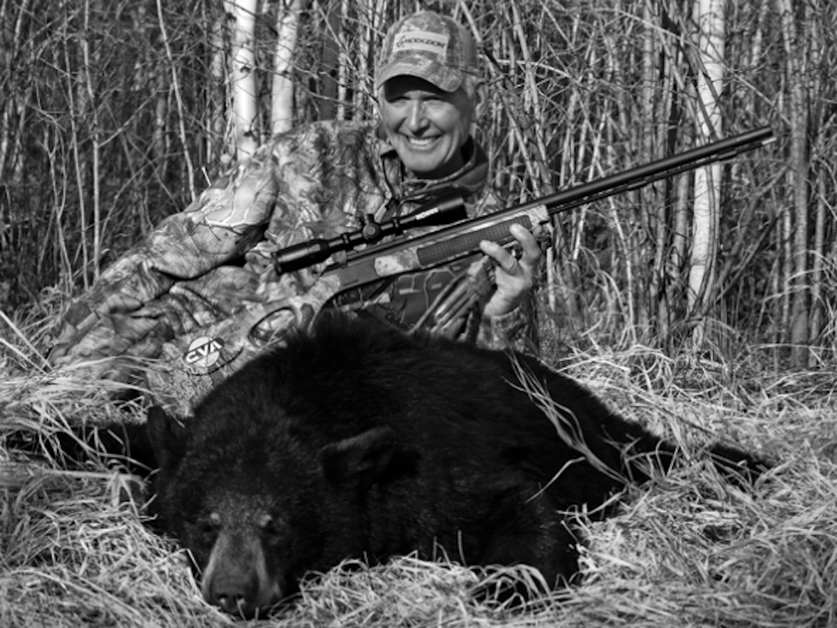 Shooting extremely tight groups on paper targets is all well and good, but bagging game is more fun. The author took this fine Saskatchewan black bear with the new FireStar pellets.