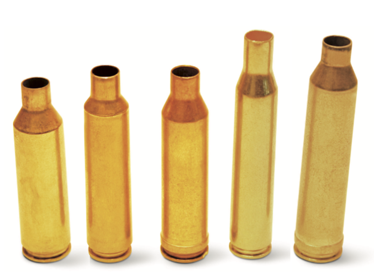 The 6.5 PRC case (left) holds about 62 grains of water with a Hornady 143-grain ELD-X bullet seated to a cartridge overall length of 2.945 inches.