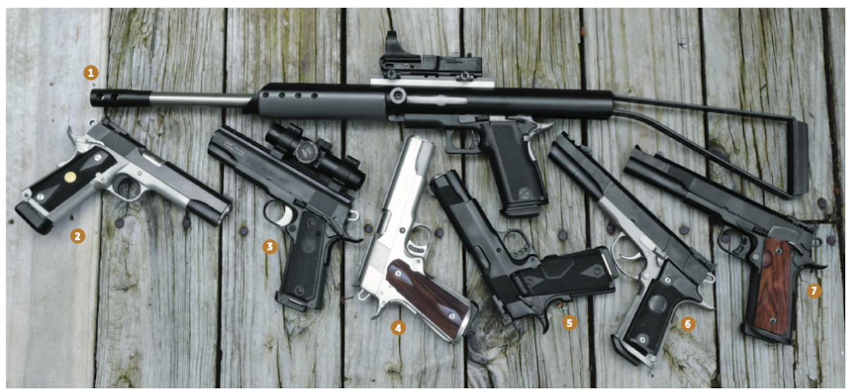 Pistols used for 45 ACP handload testing