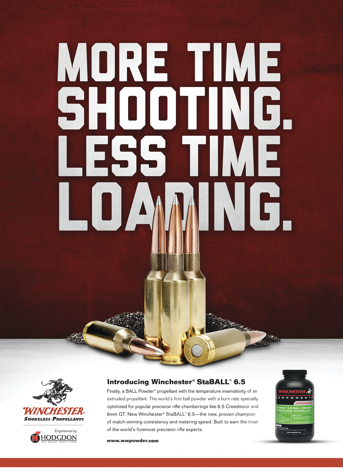 Winchester StaBALL 6.5 powder advertisement