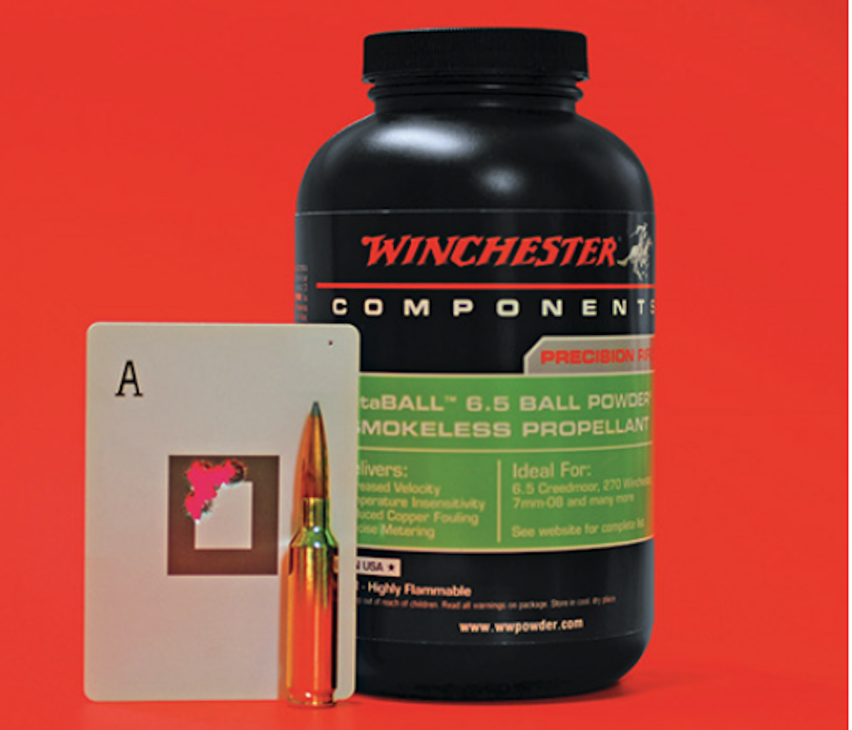 Winchester StaBALL 6.5 powder and target