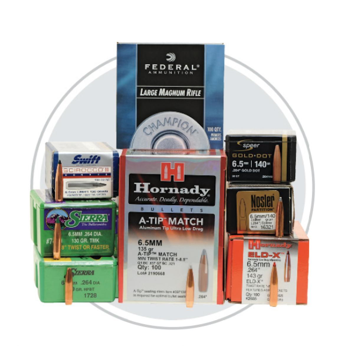 6.5 caliber bullets for Weatherby RPM handloads
