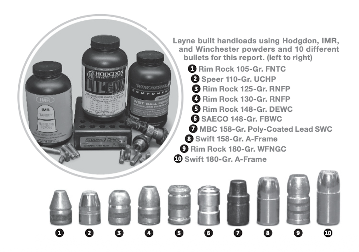 Bullets and powders used for 38 Special and 357 Magnum handloads