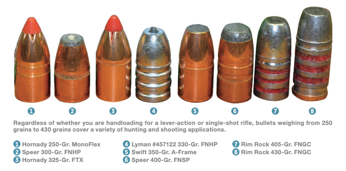 45-70 bullets from 250 grains to 430 grains