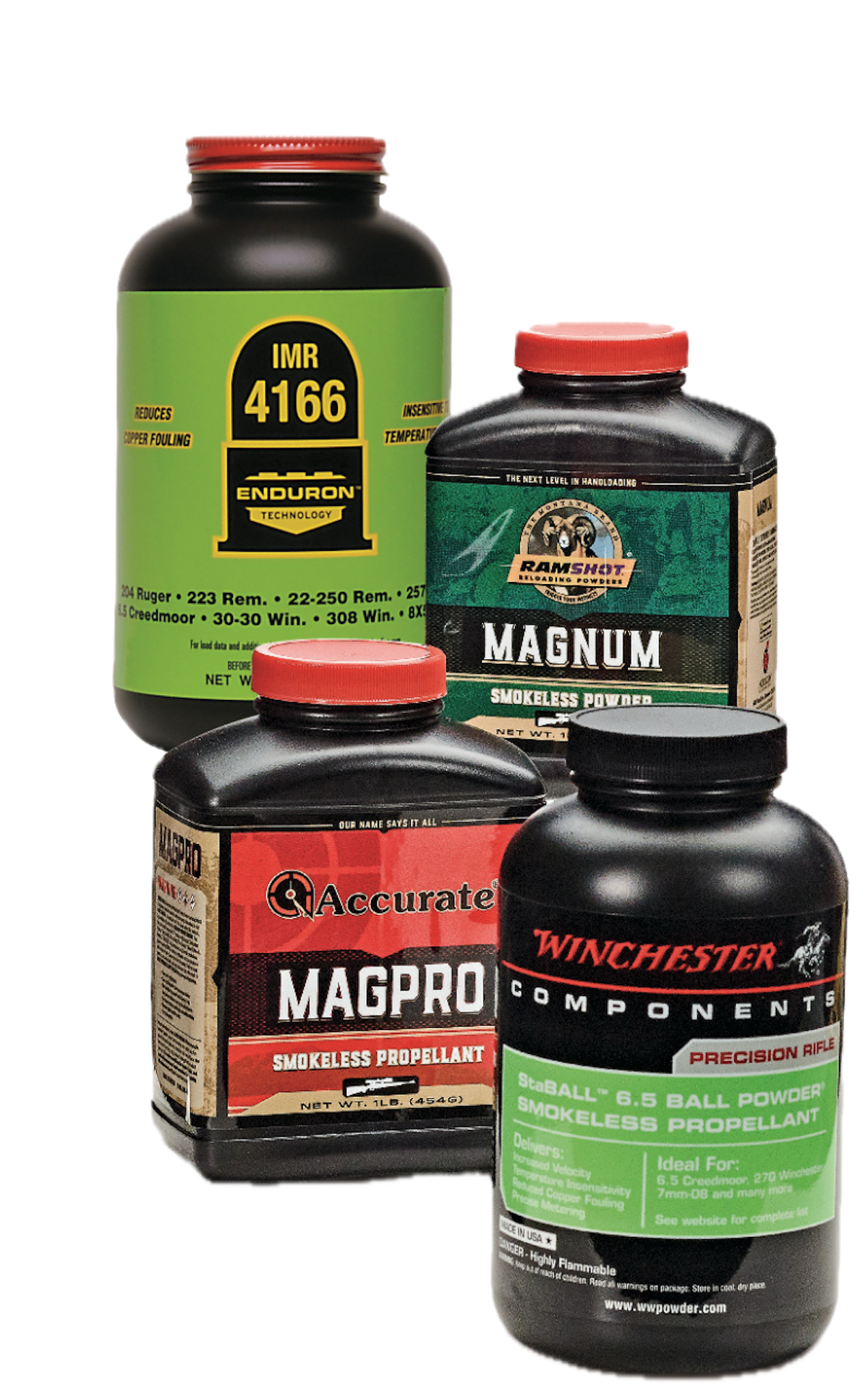 IMR Enduron Winchester StaBALL Accurate and Ramshot powders